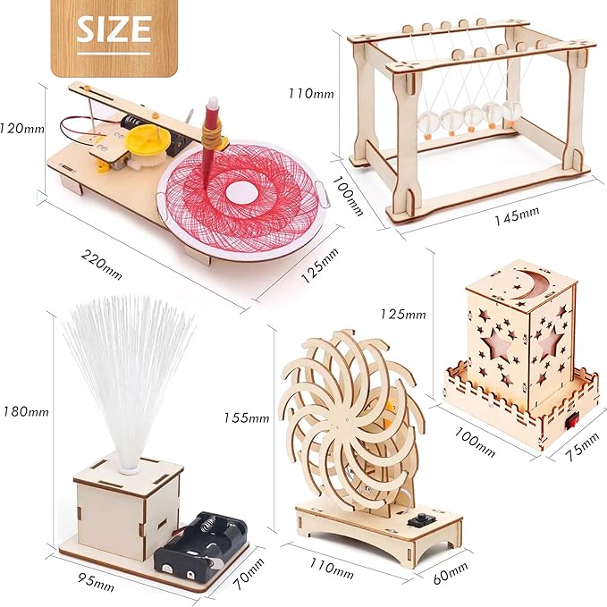 STEM Toys Wooden Building Kit for Kids Ages 8-12,Physics Science Wood Craft Set for Kids,DIY Science Building Projects for 6-8 with Hands-on Learning Activities-Educational Craft Model Kit