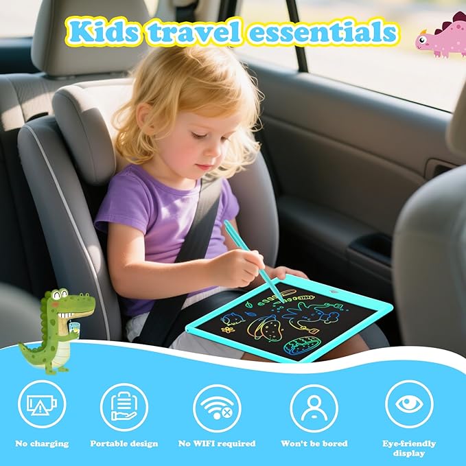 EooCoo LCD Writing Tablet for Kids, Toddler Gifts 10 Inch Kids Drawing Pad Doodle Board, No Mess Coloring Books for Toddler, Travel Activities, Educational Toys for 3-8 Years Old Girls Boys