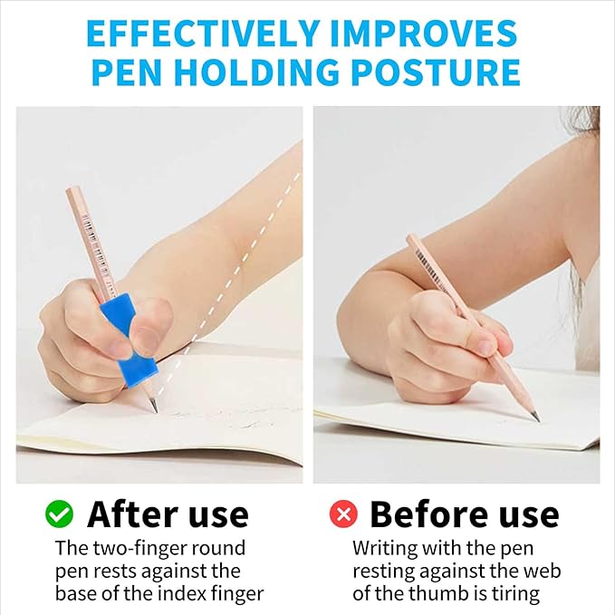 6 PCS Triangle Pencil Grips, Pencil Grips for Kids Handwriting, Assorted Bright Colors, 1.73-Inch Long