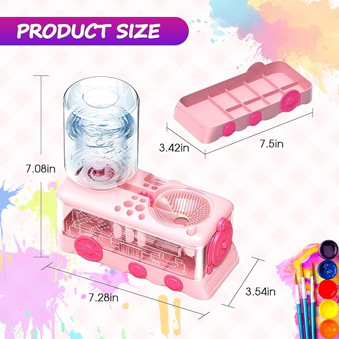 Paint Brush Cleaner, Multifunctional Acrylic Face Paint Brush Washing Station Brush Water Cup for All Purpose Oil Watercolor Painting Artist Professional Kit,Gift Art Supplies for Kid Adult