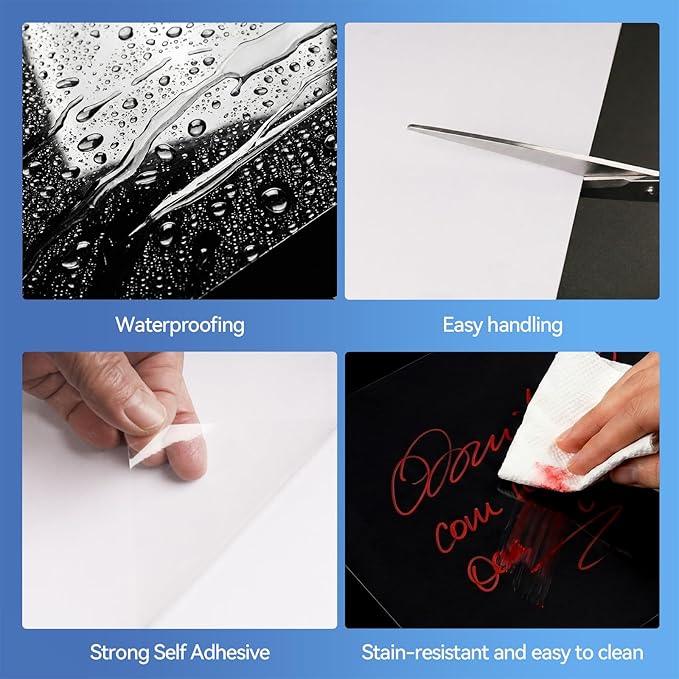 36 Sheets Transparent Laminate Sheets 8.5x11 inch Self Adhesive Laminating Sheets 100% Clear Waterproof Vinyl Laminator Sheets Overlay Lamination Sticker Film for Sticker Paper, Photo