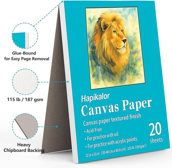 Canvas for Painting 12x16 Inch, 20 Sheets (115lb/187g) Canvases Boards for Painting, Art Supplies Paint Canvas Panels for Acrylic Oil Tempera Paints