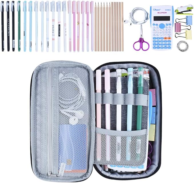 Chelory Big Capacity Pencil Case Large Pencil Bag Pouch Pen Case Pencil Marker Holder Stationery Storage Makeup Bag for Office Supplies Adults