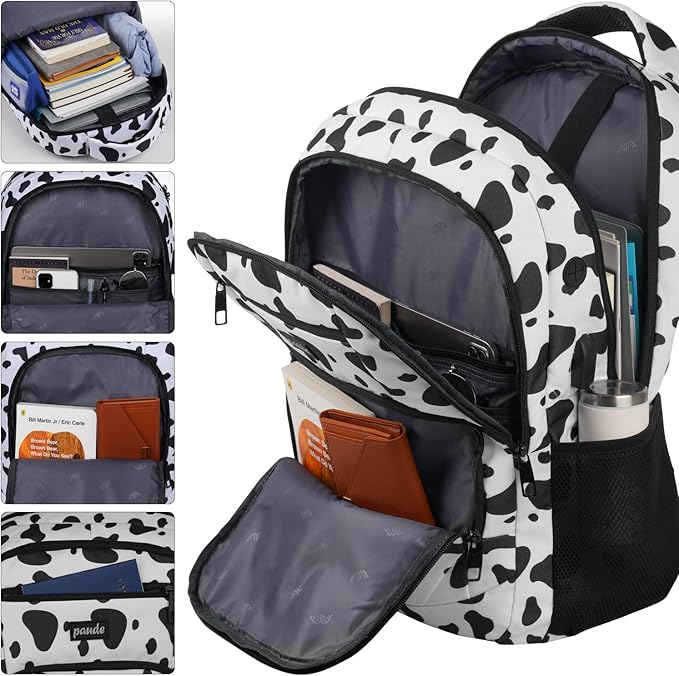 Paude Backpack School,Milk Backpack Laptop,Bookbag for Teens 15.6 Inch College Back pack for University Business Work Travel