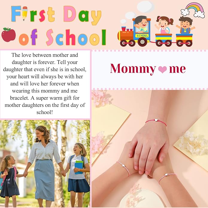UNGENT THEM Big & Small Heart Bracelets Back to School Gifts for Girls