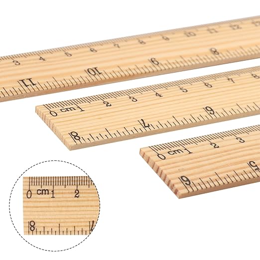 GNIEMCKIN 288 Packs Wooden Rulers, 12 Inch Double Sided Wood School Ruler for Home, Student, Office Use, 2 Scale
