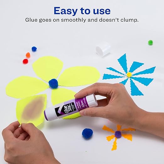 Avery Glue Stic, Disappearing Purple, Washable, 1.27oz, 6 Glue Sticks (98071)
