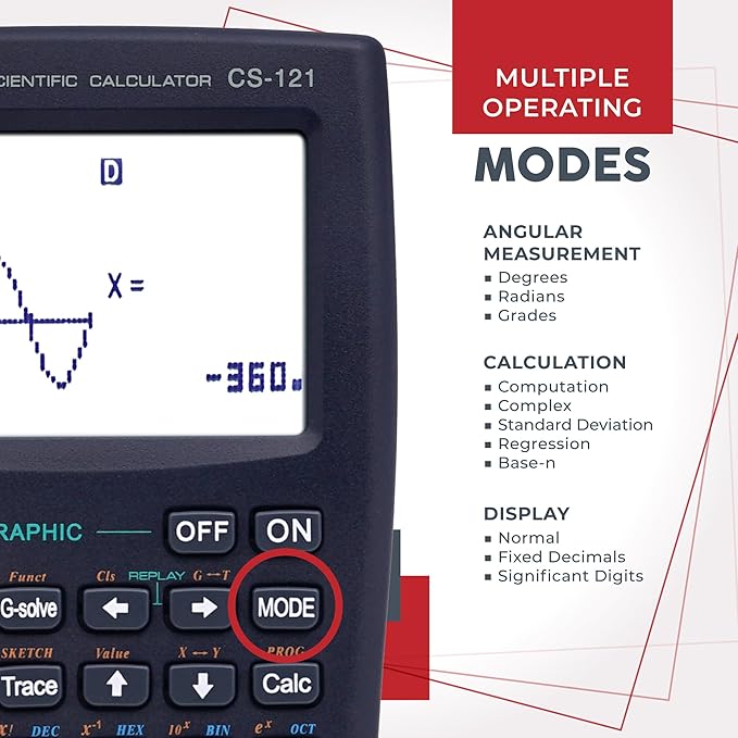CATIGA Scientific Calculators with Graphic Functions, Graphing Calculators with Multiple Modes, Scientific Calculators for Students, High School or College Courses, Calculadora Cientifica, CS-121
