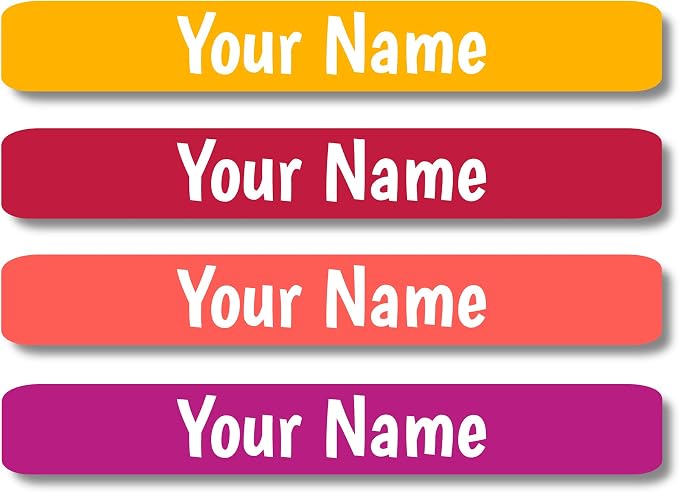 Lovable Labels Personalized Labels for Kids (120 Labels) - Waterproof Dishwasher Safe Peel and Stick Labels are Great for School Supplies Daycare Camp Bottles (Vibes)