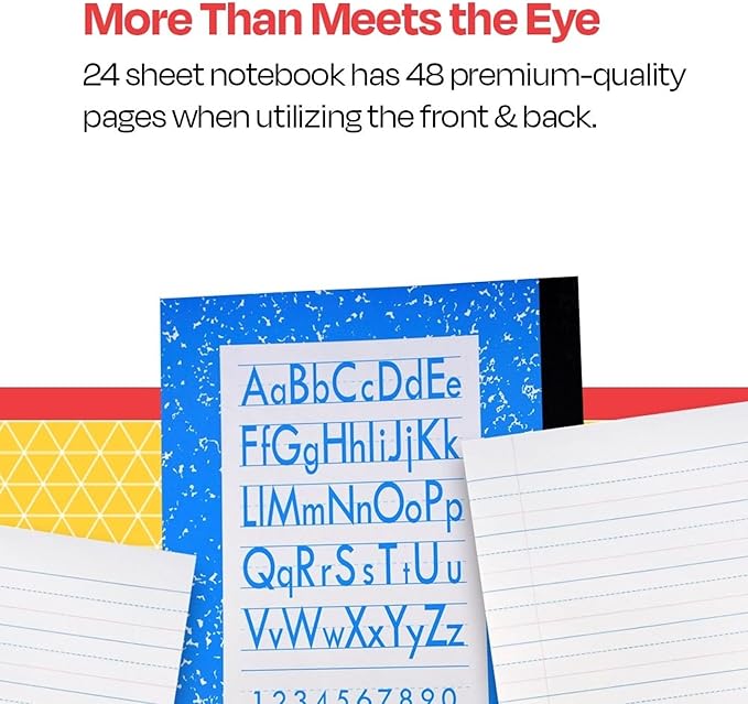 School Smart Skip-A-Line Ruled Composition Book, Grade 2, Blue, 48 Pages