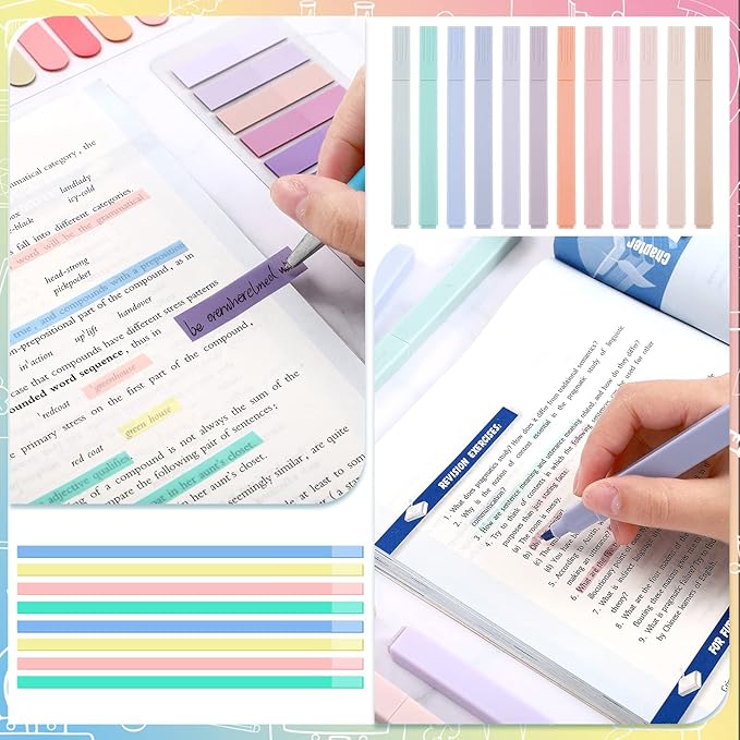 1160 Sheets Pastel Transparent Sticky Notes, 3 x 3 Inch Clear Sticky Note Waterproof See Through Memo Pad, Translucent Writable Index Tabs for Annotating Books, Study Stationary Graduation Supplies