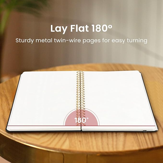 Taja Blank Spiral Journal Notebook for Women & Men, 140 Pages, Sketch Book, Plain Notebook for Drawing & Sketching, Journals for Creative Writing, A5(5.7" x 7.9") – Black