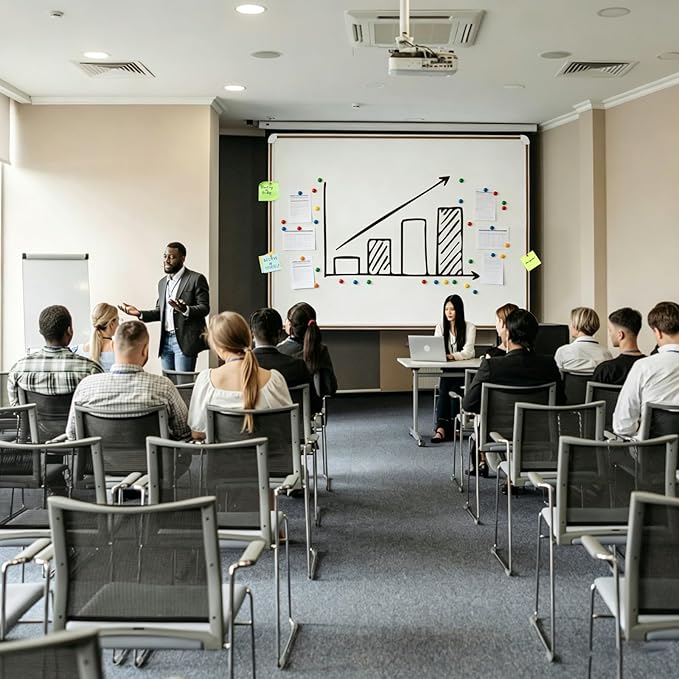 Large Magnetic White Board for Wall,Aluminum & Cork Strip Frame Whiteboard for Office,Presentation Dry Erase Board Wall Mount,Large Whiteboard for School Classroom Huge Whiteboards (60" W x 48" H)