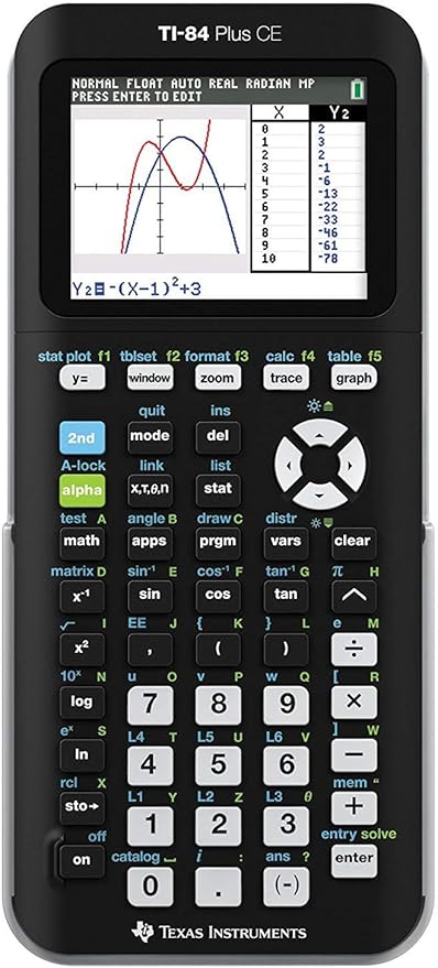 Texas Instruments TI-84 PlusCE Graphing Calculator, Black (Renewed)