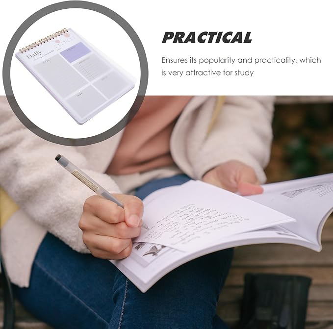 Generic Daily Planner Notepad with Schedule Calendar and to Do List Pad, Undated Academic Management Plan Pad for Work, Study, and Homeschooling, Violet Time Management Notebook