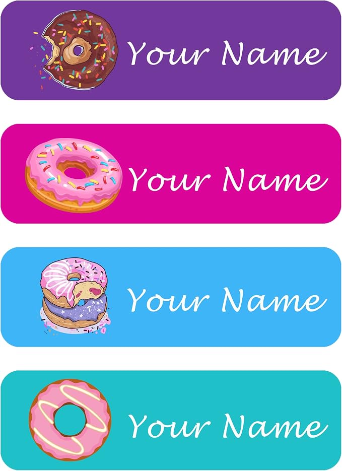 Custom Waterproof Dishwasher Safe Kid Name Labels for Daycare(128 Pack), Camp, School Supply, Baby Bottles, Lunch Boxes and Cups, Travel. Cute Personalized Design Name Stickers (Pattern 3)