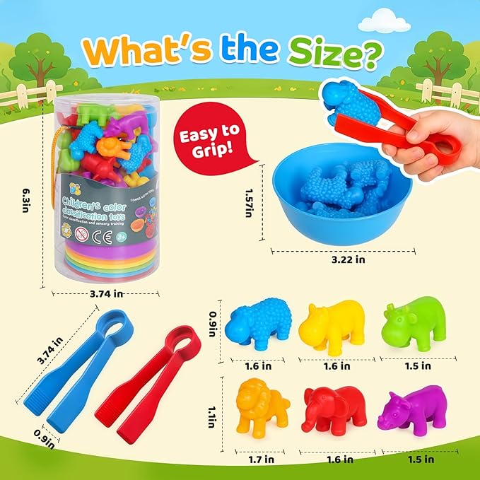 Counting Animal Montessori Toys for Kids 3-8 Years Old - Preschool Learning Activities with Sensory Math Games, Toddler Educational Gift for Boys & Girls Ages 3-5 Birthday
