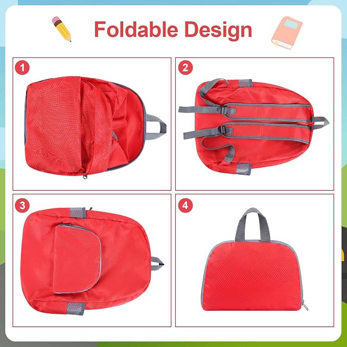 48 Pcs Back to School Backpacks in Bulk Classic Colorful Foldable Backpacks Oxford Cloth Multi-Use Book Bags for Outdoor Travel Student School Supply 7 Colors