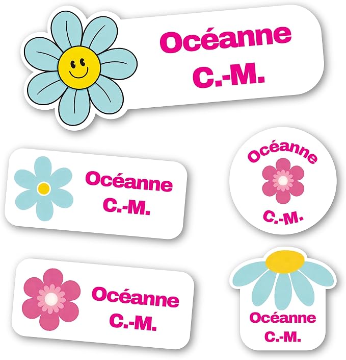 Personalized Daycare Name Labels for Kids (117 Labels) - Custom Durable Waterproof Name Stickers for Clothing Tags, Water Bottles, Lunch Boxes, and School Supplies - Dishwasher, Washer