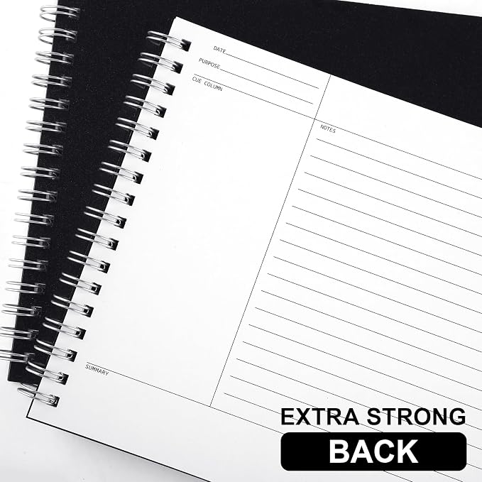 Glenmal 320 Sheets 4 Pack Note Taking Notebook 6 x 8.5 Inches Single Sided Printed Spiral Steno Pads Coil Writing Note Pads Ruled Writing Tablets for School Office Business, 80 Sheets/Pack