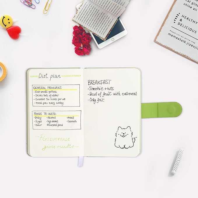 BOBO RABBIT Blank Journal Small Pocket Leather Notebook No Lines for Drawing Plain Sketch Book Cute Cartoon Fruit Lemon Unlined Journal for Travel Work School, 200 Pages, 3.7"X5.9"