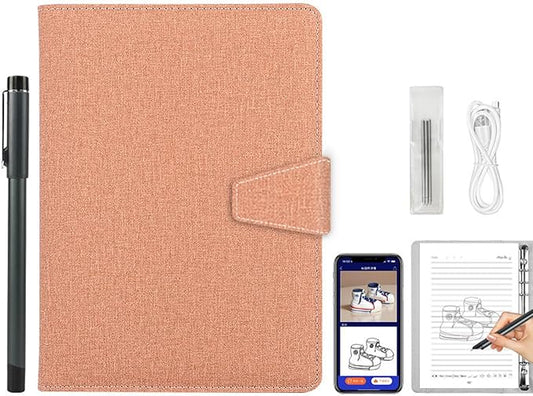 Smart Digital Sketchbook with A5 Erasable Paper Refill + 5 Spare Refills, Intelligent Digital Sketchbook Pro V2, Smart Sync Pen & Notebook, Drawing, Writing, Note-Taking,Brown