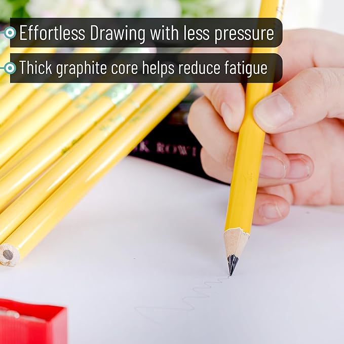 Mr. Pen- Jumbo Pencils, 20 Pack with 1 Sharpener, Yellow Barrels, Smooth Black 2 HB Graphite Cores, Large Preschool Pencils, Smooth Writing Lead for Kindergarten, Kids and School Supplies
