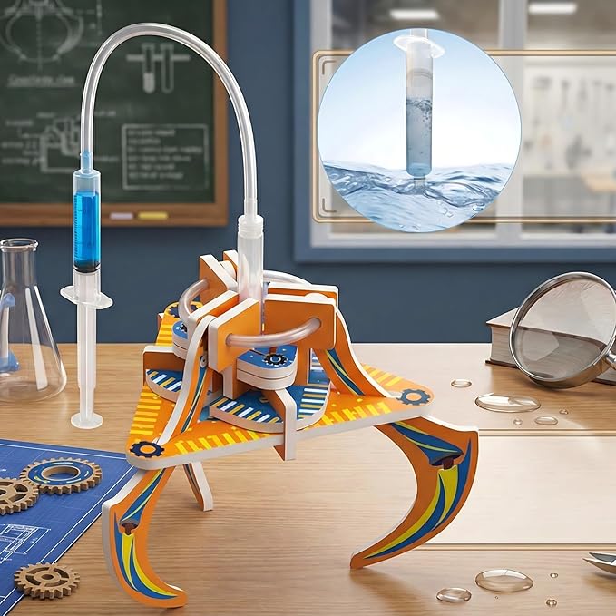 STEM Hydraulic Claw Model Science Kit, Educational Engineering Mechanics Toy for Kids, Teach Hydraulic Transmission Principle