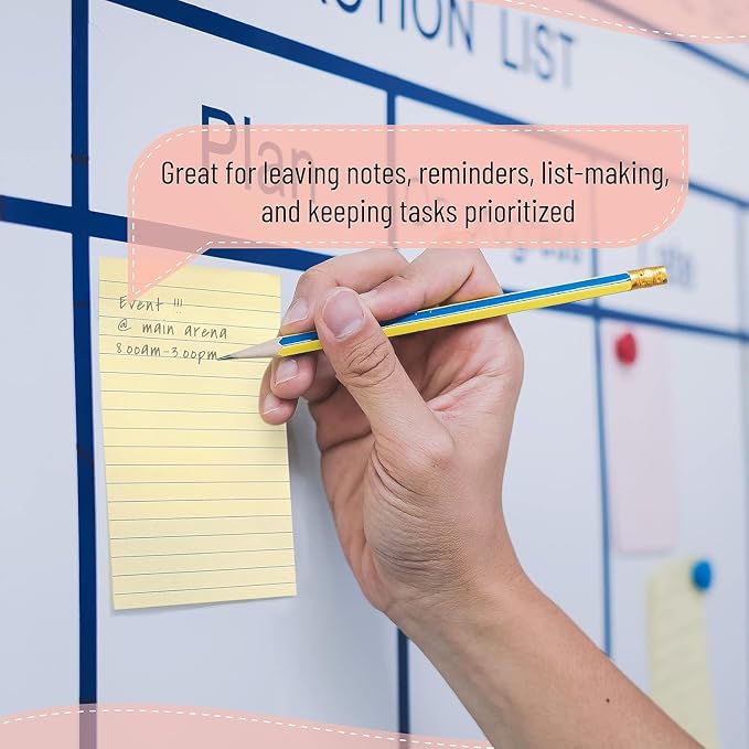 Mr. Pen- Lined Sticky Notes, 4" x 6", 24 Pads, 45 Sheets/Pad