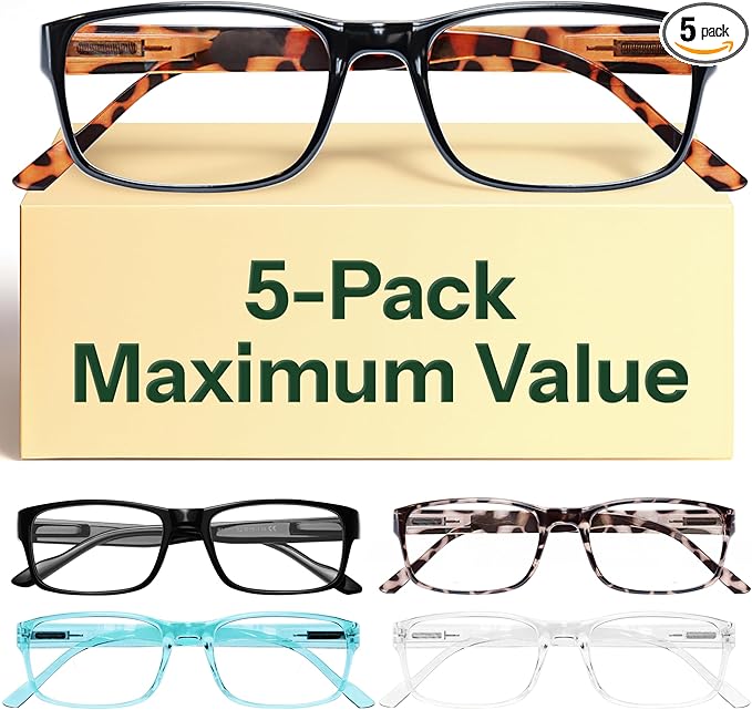Gaoye 1.0 Professional Reading Glasses for All Day - Computer Readers with Blue Light Protection - Value Pack