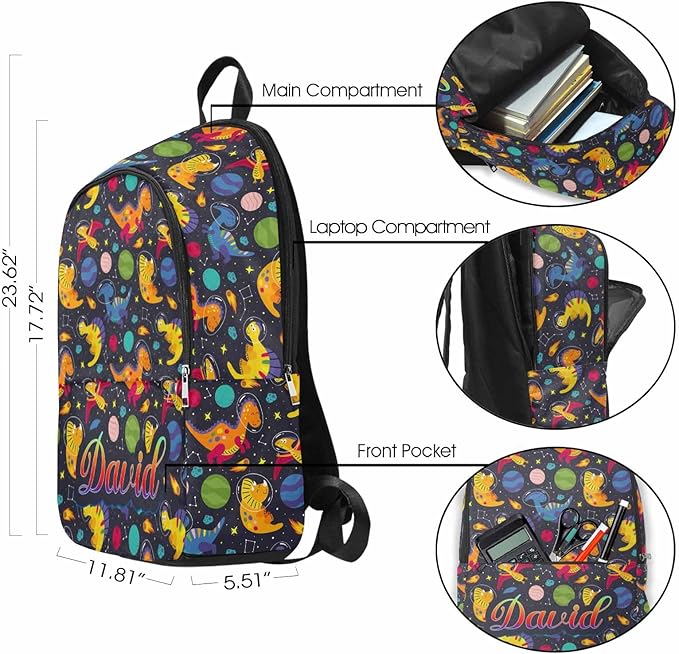 M YESCUSTOM Personalized Boys Kids Backpack Lunch Bag Set for School, Animal Custom Nylon Daypack for School New Semester Toddler Backpack Prechool Travel Bag Pencil Pouch