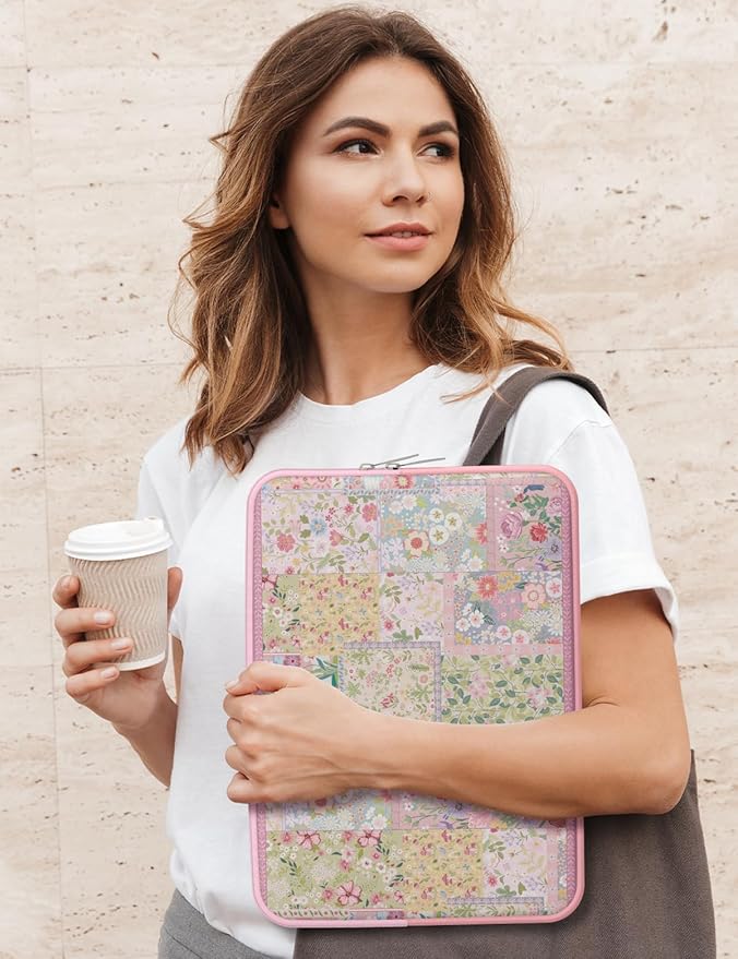 iCasso Laptop Sleeve 13 inch for MacBook Air 13-13.6 inch M5/M4/M3/M2/M1, Cute MacBook Neo/Pro 13 inch, Slim Protective Travel Carrying Case for MacBook Pro 14'', Chromebook, HP, Dell, Pink Flowers