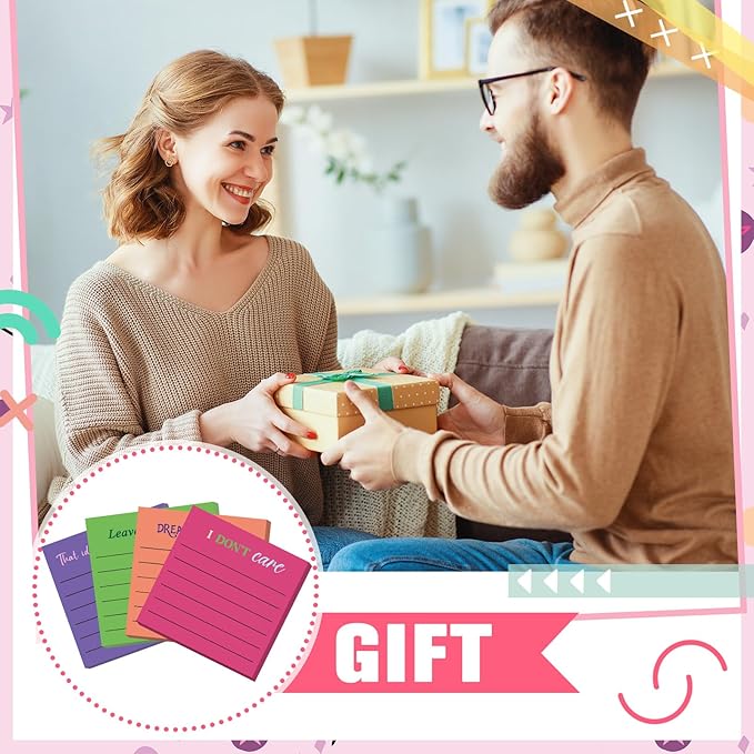 Yinder 24 Pcs Inspirational Sticky Notes Cute Motivational Sticky Notes Pad End of Year Employee Appreciation Gifts Bulk for Teacher Nurse Coworkers Office Supplies 3 x 3'' (Funny,Bright Color)