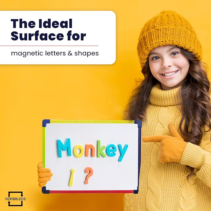 Small White Board Dry Erase Board for Kids Portable 9"x12" Lapboard Travel Drawing Magnetic Mini Whiteboard for Students Teachers School Supplies Small Dry Erase Board for Kids 4 Markers Included
