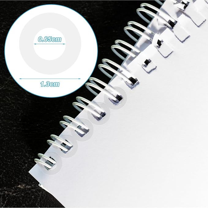 10000 Pcs Self-Adhesive Hole Reinforcement Stickers 1/4" Diameter Non-Printable Transparent Hole Punch Reinforcement Labels for Loose-Leaf Binder Papers Home Office