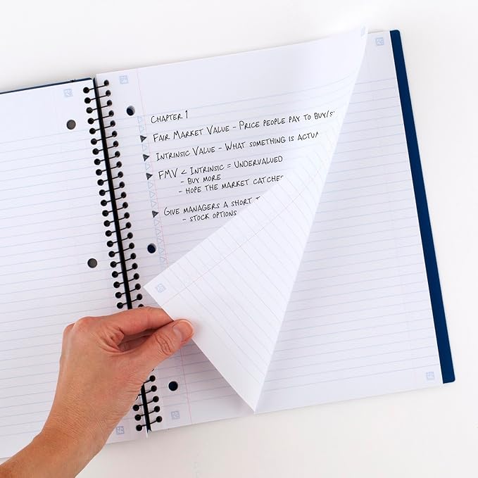 Five Star Advance Spiral Notebook + Study App, 1 Subject, College Ruled Paper, 8-1/2" x 11", 100 Sheets, Spiral Guard, Movable Tabbed Dividers, Color Selected For You, 1 Count (06322)
