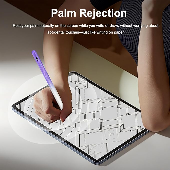Stylus Pen for ipad, Active Pencil with Quick Charge, Palm Rejection Tilt Sensor, Magnetic Pen Compatible with 2018-2022 iPad Pro 11"/12.9"/10/9/8/7/6,iPad mini 5/6,iPad Air3/4/5