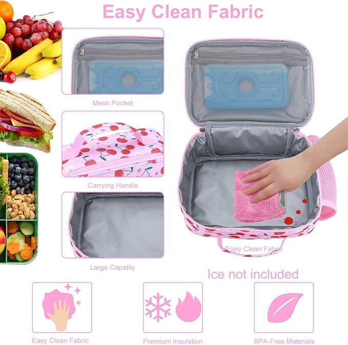 RHCPFOVR Kids Lunch Bag - Insulated Lunch Box for Boys Girls,Washable Lunch Bag and Reusable Toddler Leak-proof Lunchbox for School and Daycare