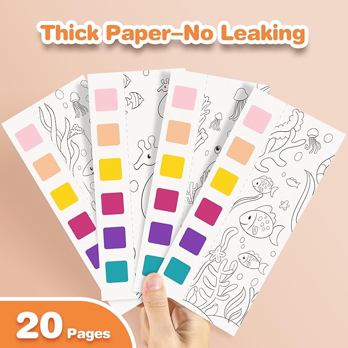 ZHOC Paint with Water Coloring Books for Kids, Pocket Mess Free Watercolor Painting Sets for Kids Ages 3 4 5 6 7 8+, Water Color Paint Set Arts and Crafts Gift for Boys Girls, 4 Pack