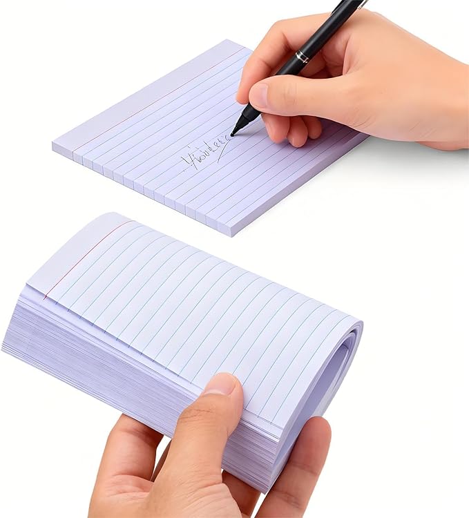 Purple Ruled Index Cards 5x7 Inch - 50 Pack Study Flash Cards for School, Office & Home, Durable Note Cards with Lines
