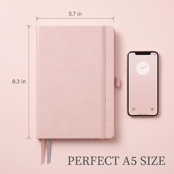 AHGXG Lined Journal Notebook, 160 Numbered Pages, A5 Size (5.7'' x 8.3'')