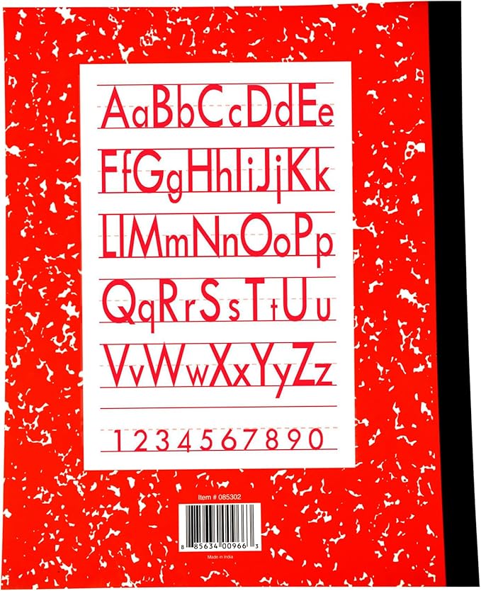 School Smart Skip-A-Line Composition Books - Grade 3, 50 sheets, Red