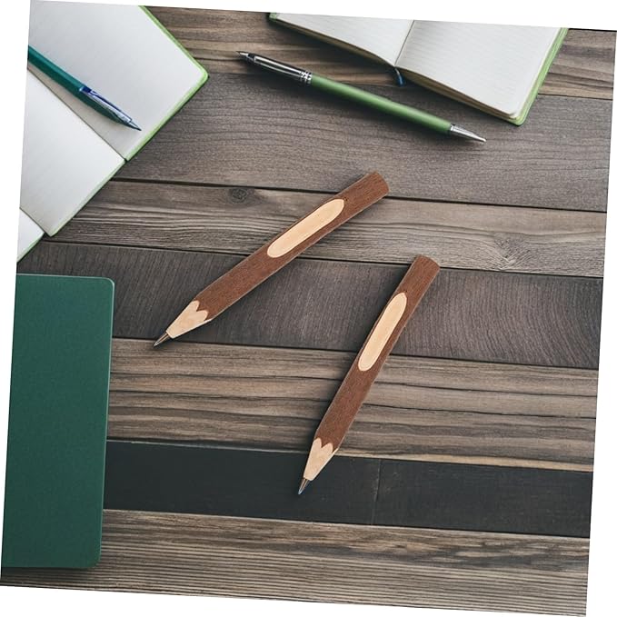 Hemoton 10pcs Wooden Ballpoint Pens 13cm Natural Tree Bark Texture Biodegradable Portable Writing Tools for Office School Daily Use
