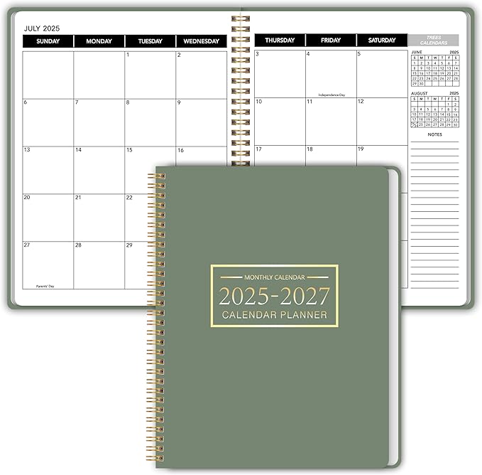 Monthly Planner 2026-2027, 2026 Calendar 18 Months Planner, January 2026 - June 2027, 8.5" x 11", 2026 Academic Calendar Hard PVC Cover with Spiral Bound, Perfect for School & Office for Women & Men
