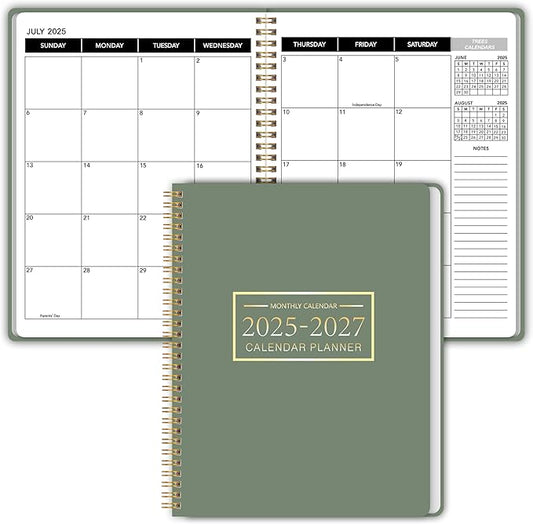 Monthly Planner 2026-2027, 2026 Calendar 18 Months Planner, January 2026 - June 2027, 8.5" x 11", 2026 Academic Calendar Hard PVC Cover with Spiral Bound, Perfect for School & Office for Women & Men