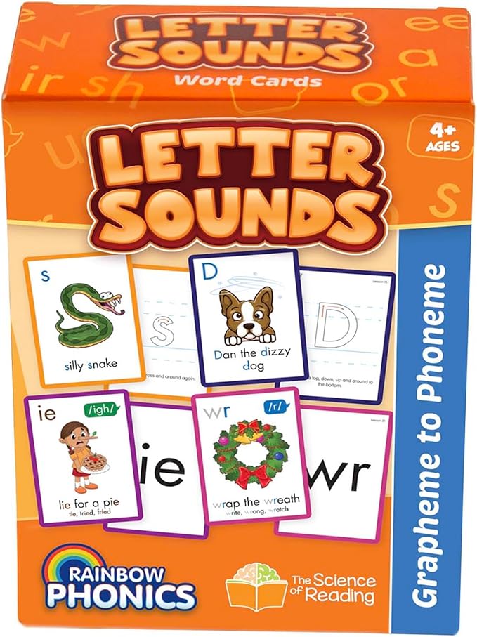 Junior Learning: Rainbow Phonics - Letter Sounds - 151 Word Cards, Flash Cards for Learning Spelling-to-Sound Patterns, Level Based Cards, Kids Ages 4+