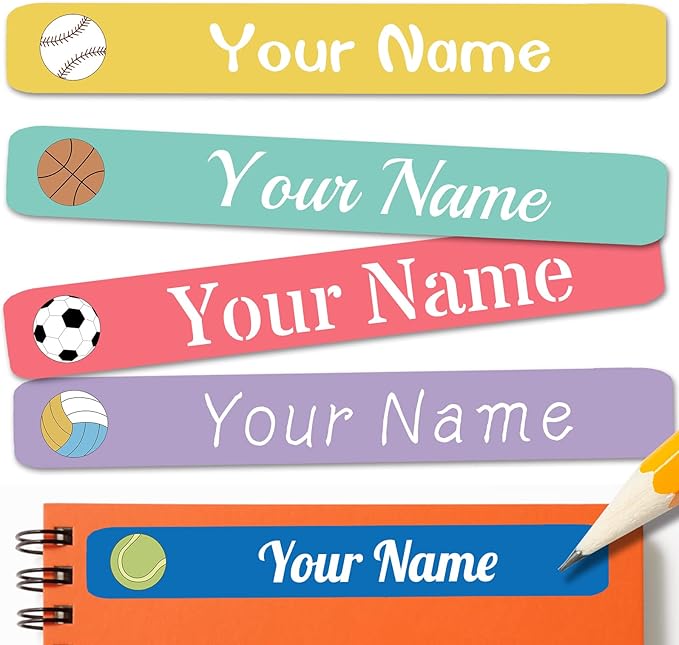 120 PCS Personalized Labels for Kids，Custom Name Tag Stickers Labels Waterproof for School Supplies,Water Bottle,Lunch Box,Toys(2.3 x 0.4 in)