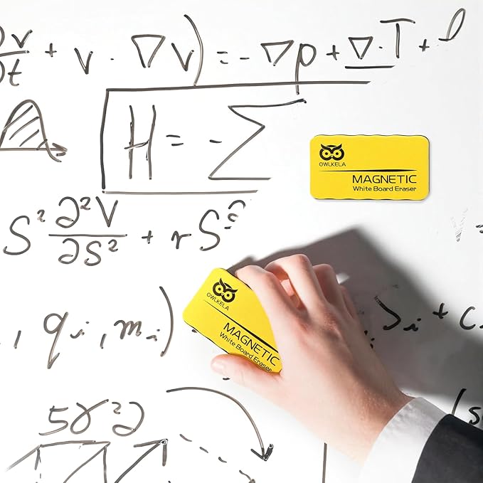 OWLKELA 8Pcs White Board Erasers, Magnetic Dry Erase Eraser Ideal for School, Office, Classroom and Home,Yellow