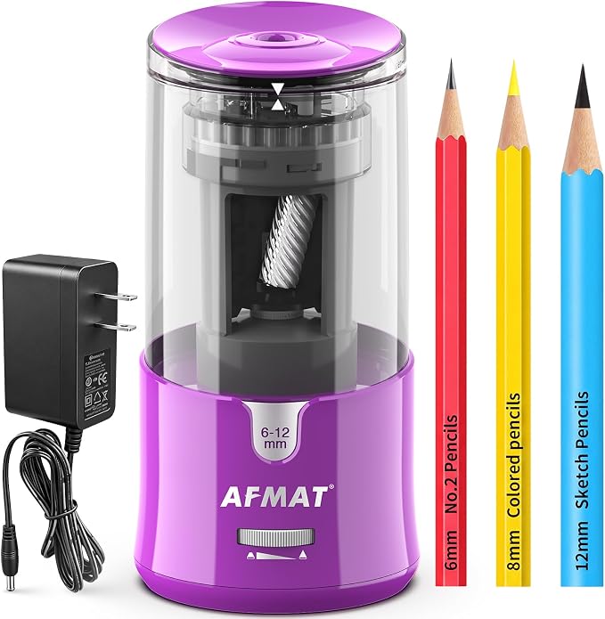 AFMAT Electric Pencil Sharpener, Plug-in Pencil Sharpener for 6-12mm Pencil