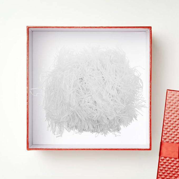 Ciieeo White Raffia Paper Shred Filler 500g Crinkle Packing Basket Stuffing for Boxes Wrapping Supplies Decorative Basket Filling Paper